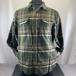 Orvis Thick Cotton Check Long Sleeve Button Up Shirt- M 47in